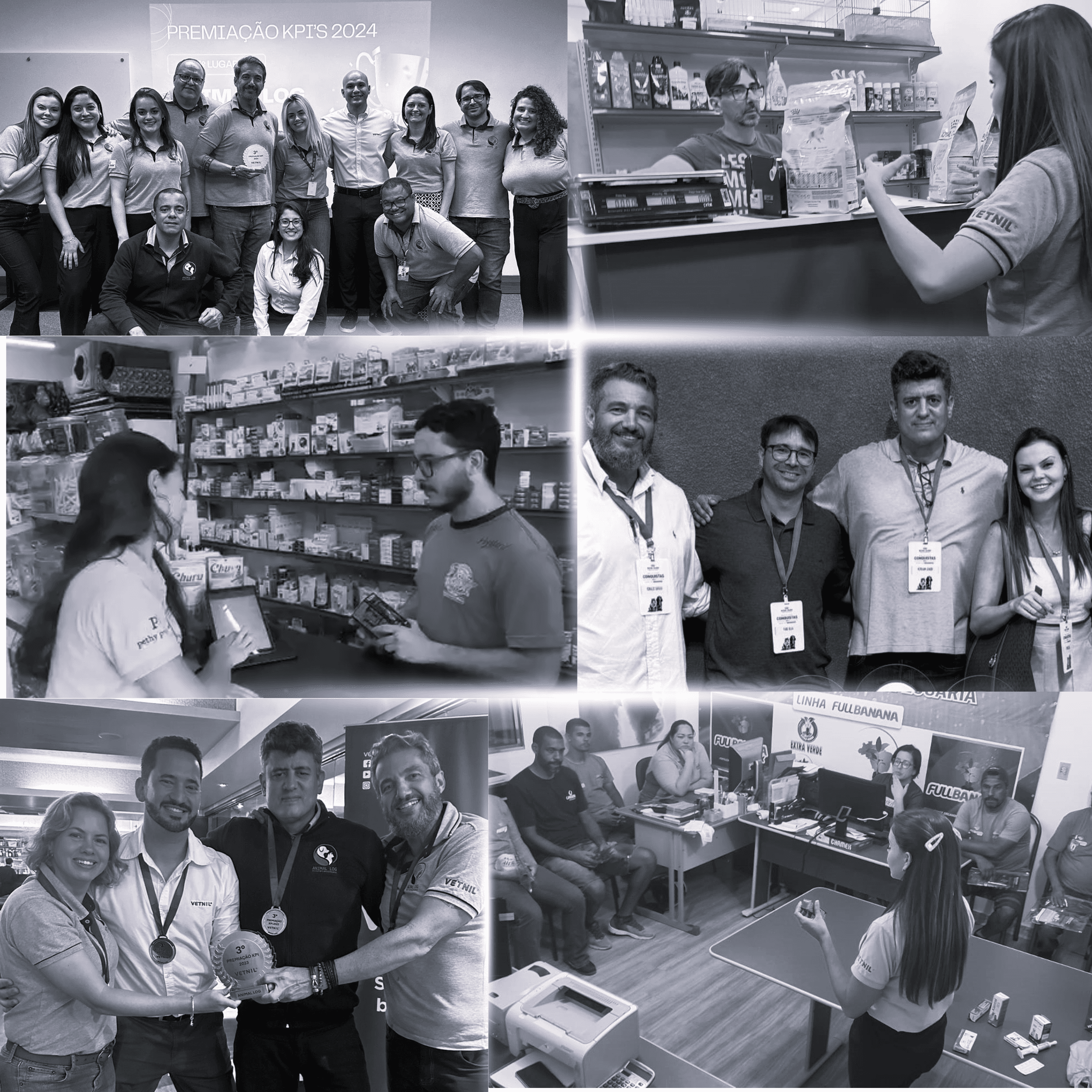 Equipe Animal Log trabalhando com produtos pet